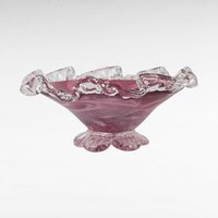Vintage Rossi Glass Cranberry Mist Candy Dish.
