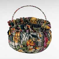 Vintage Set of 3 Matching Fabric Baskets, Floral Print Storage Baskets, Nesting Baskets, Home Decor, Gift Idea, Organization