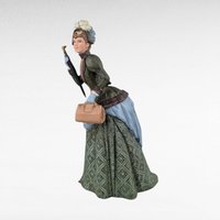 1987 Avon Mrs. Albee Presidents Club Figurine, Ceramic Green Dress, Avon Representative Award, Vintage Collectible, 9.5 Inch Height