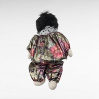 Vintage Soft Clown Doll, 6 Inch Height, Fabric Clown with Black Hair, Collectible Clown, Vintage Toy, Decorative Clown
