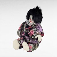Vintage Soft Clown Doll, 6 Inch Height, Fabric Clown with Black Hair, Collectible Clown, Vintage Toy, Decorative Clown