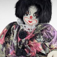 Vintage Soft Clown Doll, 6 Inch Height, Fabric Clown with Black Hair, Collectible Clown, Vintage Toy, Decorative Clown