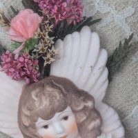 Vintage Angel Shadowbox Wall Hanging, Floral Decor, Spiritual Art, Gift for Her, Religious Gift, Home Decor, Shabby Chic