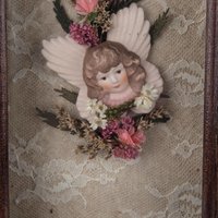 Vintage Angel Shadowbox Wall Hanging, Floral Decor, Spiritual Art, Gift for Her, Religious Gift, Home Decor, Shabby Chic