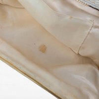 Vintage Hand Beaded Evening Bag, Creamy White, Formal Occasion Clutch, Wedding Guest Bag, Gift for Her