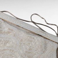 Vintage Hand Beaded Evening Bag, Creamy White, Formal Occasion Clutch, Wedding Guest Bag, Gift for Her