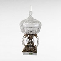 Vintage Crystal and Marble Candy Dish, Covered Candy Bowl, Italian Marble Base, Crystal Candy Jar, Elegant Home Decor, Gift for Hostess