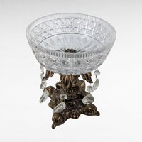 Vintage Crystal and Marble Candy Dish, Covered Candy Bowl, Italian Marble Base, Crystal Candy Jar, Elegant Home Decor, Gift for Hostess