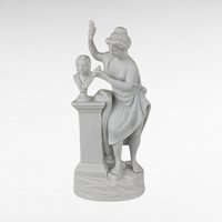 Vintage Andrea by Sadek Bisque Greek Muse Figurines, Memory & Artist Pair, 8.5" Elegant Home Decor, Gift for Art Lovers, Shelf Decor