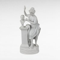 Vintage Andrea by Sadek Bisque Greek Muse Figurines, Memory & Artist Pair, 8.5" Elegant Home Decor, Gift for Art Lovers, Shelf Decor