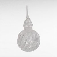 Vintage Clear Glass Perfume Bottle, Swirled Design, Decorative Bottle, Gift for Her, Vanity Decor, Collectible Perfume Bottle