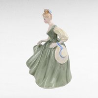 Vintage Royal Doulton Fair Lady Figurine, HN2193, Green Dress, Collectible Porcelain, Gift for Collector, Elegant Home Decor
