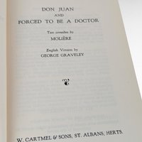 1954 Molière Comedies, Don Juan & Forced to Be a Doctor, Hardcover Book, Vintage Theater Gift