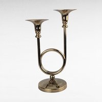 Vintage Brass Double Taper Candle Holder, Unique Mid-Century Candleabra, Decorative Brass Candle Stand, Gift for Home Decor Enthusiasts