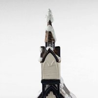 Vintage Byron Mold Lighted Musical Church, Ceramic Christmas Village Decoration, Holiday Decor, Gift for Collector