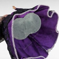 Vintage 1960s Spanish Flamenco Dancer Doll, Purple Dress, Black Lace, 11 Inches, Collectible Doll, Gift for Doll Collectors, Vintage Decor
