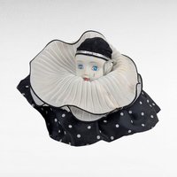 Vintage Sad Clown Head Music Box, Black & White Porcelain, Rotating Base, Unique Gift, Collectible Clown Decor
