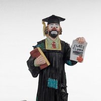 Vintage Flambro Emmett Kelly Jr. Graduate Figurine, Clown Decor, Collectible Clown, Gift for Clown Lover, Circus Decor, Nostalgic Gift, 8.5"