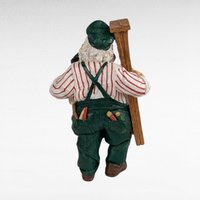Vintage Silvestri Handyman Santa Figure, Resin Christmas Decor, Collectible Santa Claus, Unique Holiday Gift, Santa with Tools