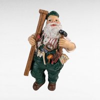 Vintage Silvestri Handyman Santa Figure, Resin Christmas Decor, Collectible Santa Claus, Unique Holiday Gift, Santa with Tools