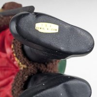 Vintage Santa with Pole Figure, Stiff Fabric Christmas Decoration, Collectible Holiday Decor, Unique Santa Claus, Mantle Decor