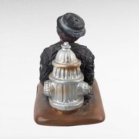 Vintage Esco Emmett Kelly Jr. Clown Leaning on Fire Hydrant Resin Figurine, 8", Collectible Clown Decor, Gift for Clown Collectors