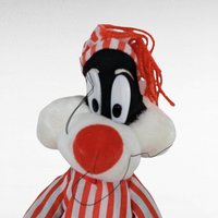 Vintage 1997 Looney Tunes Bedtime Sylvester Plush, 12" Stuffed Animal Toy, Cartoon Character Plushie, Gift for Kids, Collector's Item