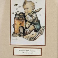 Vintage Hummel Prints Set, 1981 Framed Hummel Art, Honey Lovers, Mother's Helper, Little Bookkeeper, Collectible Hummel,