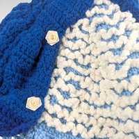 Vintage Handmade Crochet Lady Doll, Blue Dress and Bonnet, Folk Art Doll, Textile Art, Collectible Doll, Unique Gift, Home Decor