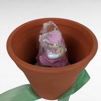 Dept. 56 Flowerpot Pair, "You're In My Heart" & "Apple Of My Eye", 2001 Figurines with Clay Pots, Vintage Home Decor, Gift for Gardeners