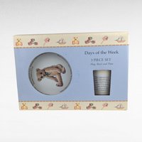 Vintage Royal Worcester Days of the Week 3-Piece Child Set, Mug, Bowl, Plate, Nursery Rhyme Decor, Baby Shower Gift, Christening Present