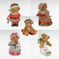 Vintage Cherished Teddies Figurines, Ornaments, 1992-1997, Santa Teddy, Hannah Autumn Brings, Holly, Stocking Bear, Gift for Collector
