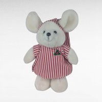 Vintage Dakin Plush White Mouse in Striped Pajamas - 10" Collectible Toy, Christmas Decor, Gift for Kids, Nostalgic Plush