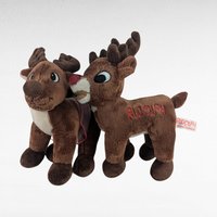 Vintage Dandee Rudolph & Dancer Plush Set, Christmas Holiday Decor, Nostalgic Plush Toys, Gift for Rudolph Fan