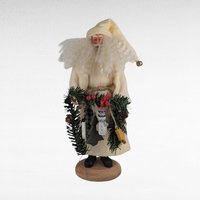 Vintage Off White Santa Figure, 12.5" Neutral Toned Santa, Rustic Christmas Decor, Unique Santa Figurine, Gift for Santa Collector