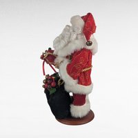 Vintage Santa with Bag and Bells Figure, 12", Christmas Decor, Holiday Collectible, Gift for Santa Collector