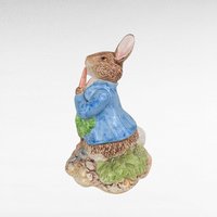 Vintage Schmid Peter Rabbit Music Box, "Here Comes Peter Cottontail" Tune, Beatrix Potter Ceramic Figurine, Collectible Children's Gift