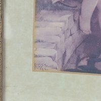 Vintage Framed Bessie Pease Gutmann Cherub and Butterfly Print, 9x7 Inch, Angel Art, Nursery Decor, Gift for Baby Shower