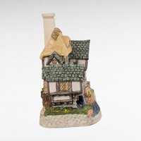 1994 David Winter Wishing Falls Cottage, Thatched Roof Miniature, Vintage Collectible, English Cottage Decor, Gift for Collector