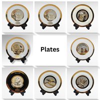 Vintage Chokin & Asian Art Plates, Lot of 8, Gold Trim, Birds, Animals