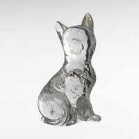 Vintage Glass Animal Figurines - Cat & Elephant Set - Clear Glass Decor, Collectible Glass, Animal Lover Gift