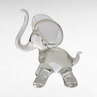 Vintage Glass Animal Figurines - Cat & Elephant Set - Clear Glass Decor, Collectible Glass, Animal Lover Gift