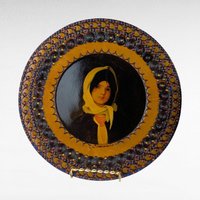 Vintage Romanian Handpainted Wooden Plates, Pair Wall Decor, Folk Art Plates, Romanian Art, Gift for Collector, Ethnic Decor, 9 Inches