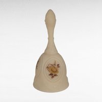 Vintage Fenton Chocolate Rose Cameo Satin Glass Bell, Handpainted Pam Bibbee, Collectible Fenton Glass, Gift for Fenton Collector