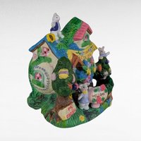 Vintage Cottontale Cottages Easter Egg Hunt Ceramic Light Up House, Easter Decor, Spring Decor, Gift for Easter Lovers