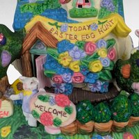 Vintage Cottontale Cottages Easter Egg Hunt Ceramic Light Up House, Easter Decor, Spring Decor, Gift for Easter Lovers
