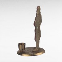 Vintage Metal Santa Taper Candle Holder, 6.5" Christmas Decor, Brass Santa Candle Holder, Holiday Mantle Decor, Gift for Santa Collectors