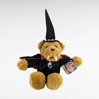 Vintage Halloween Bear Pair: Fiesta Vampire Bear & GAC Black Cat Teddy, Collectible Halloween Plush, Halloween Decor, Halloween Collector