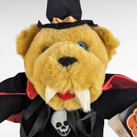 Vintage Halloween Bear Pair: Fiesta Vampire Bear & GAC Black Cat Teddy, Collectible Halloween Plush, Halloween Decor, Halloween Collector
