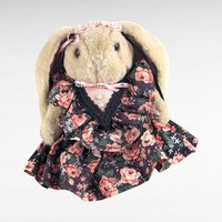 Vintage Plush Bunny Rabbit Lot, Collectible Bunnies, Floral Dresses, Posable Bunny, Commonwealth Bunny, Gift for Easter, Nursery Decor